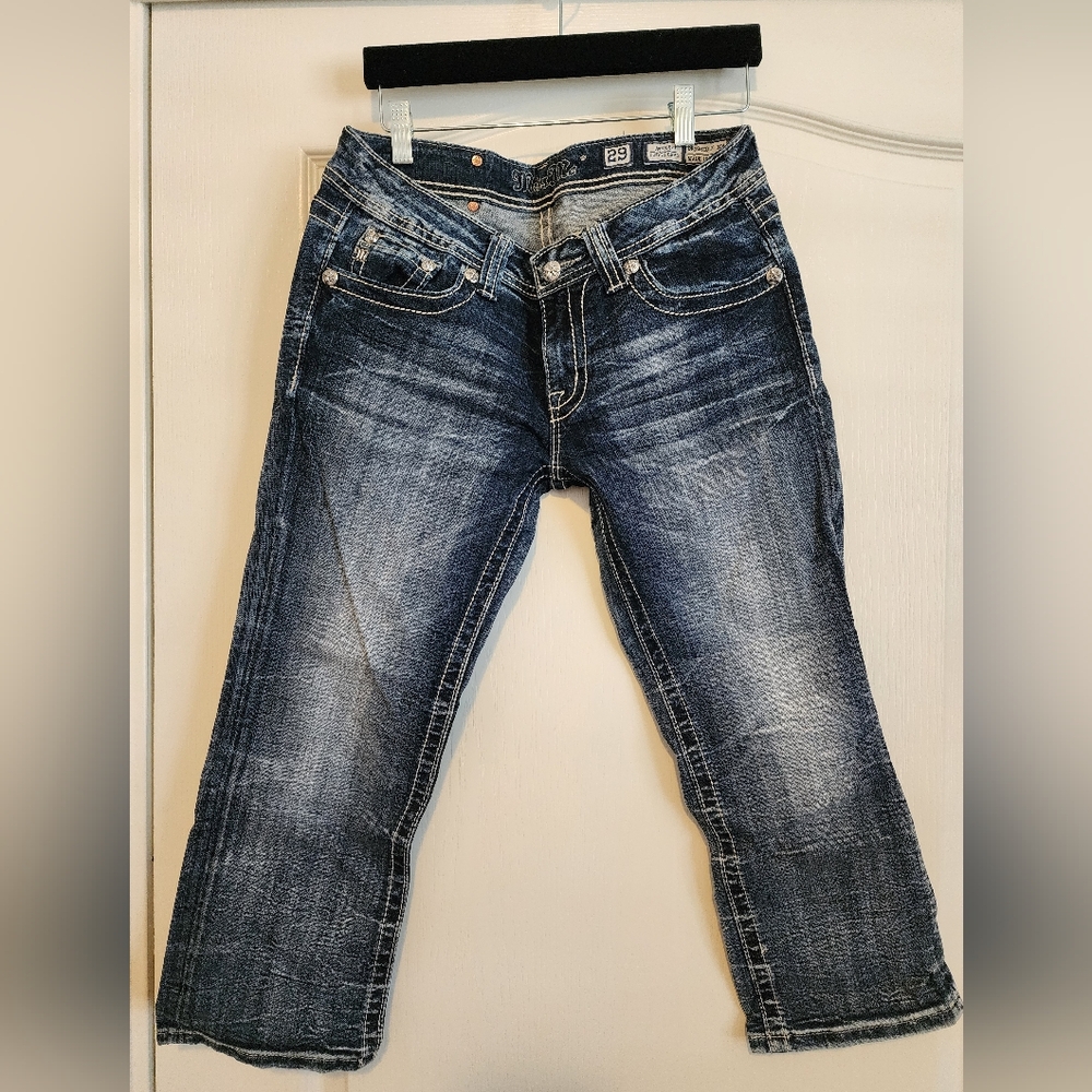 Miss Me Women's Blue Jean Capris
